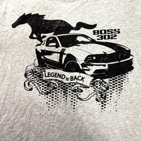 Ford‎ Mustang T-Shirt Mens XL Boss 302 Legend Gray Official Licensed Product USA - Picture 2 of 8